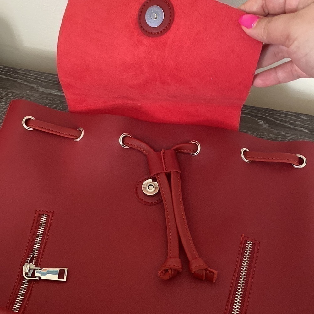 Cherry Red Women’s Drawstring Backpack - image 3